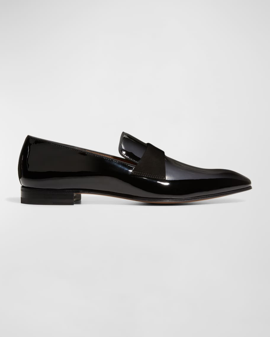 Paul Stuart Men's Heron Patent Leather Loafers | Neiman Marcus