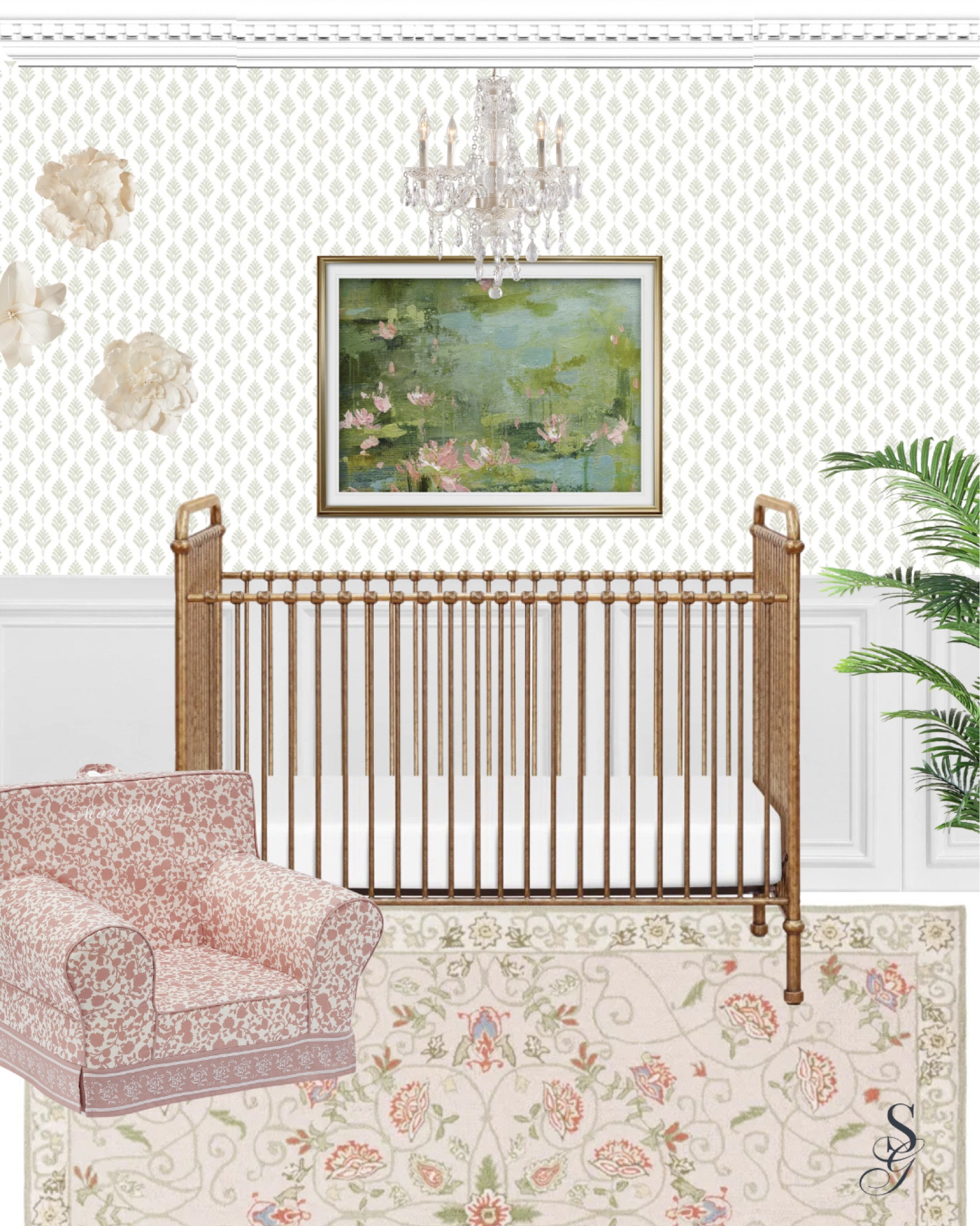 A Sage Green & Pink Nursery! 
In love with how the rug and art print pull all of the colors together 🤍



Nursery, Girl’s Nursery, Girls Bedroom, Nursery Wallpaper, Grandmillenial Nursery, Living Room Wall Art, Rug, Sage Green, Mauve Pink, Nursery Decor, Girls Decor, Kids Chair, Pottery barn, Crib


#nursery #budgetfriendly #girlsnursery #crib #grandmillenial #southernstyle #grandmillenialnursery #girlsbedroom #wallart #pinkandgreen #chandelier #nurseryrug #rug #floralnursery 

#LTKkids #LTKbaby #LTKhome
