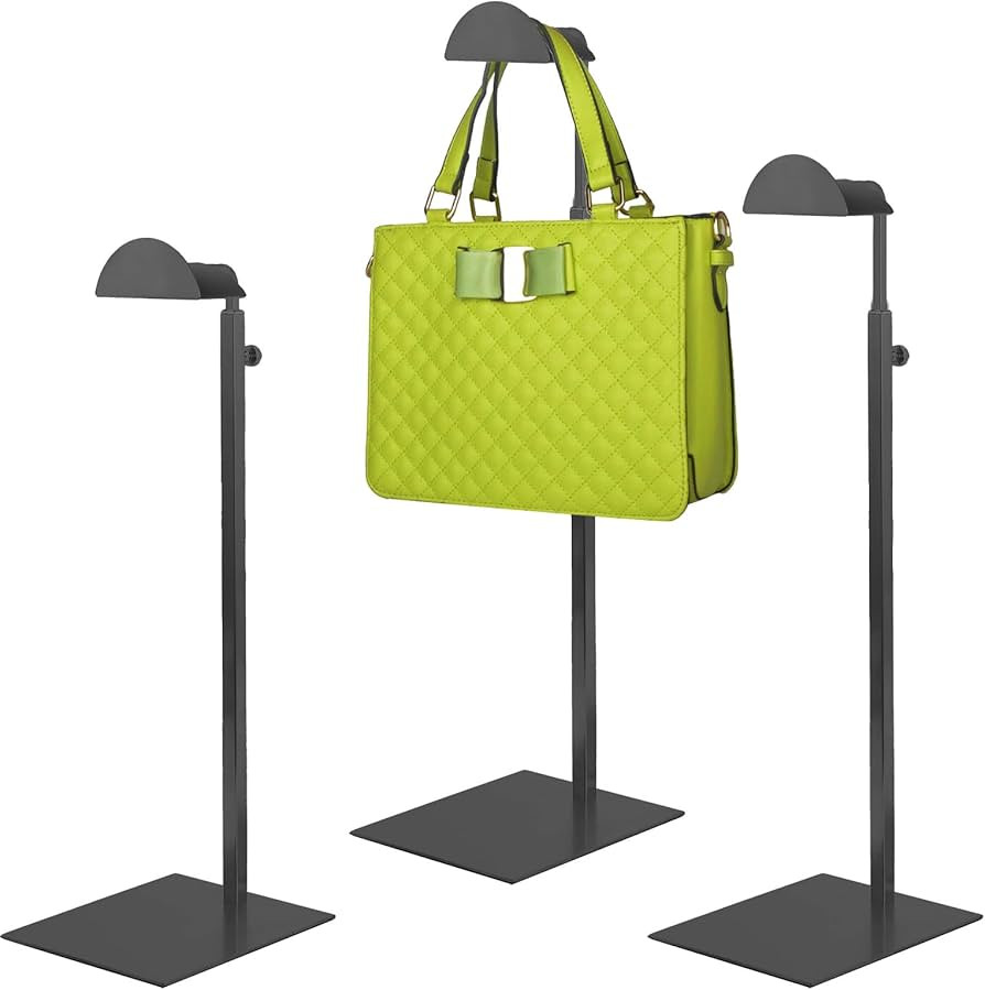 Purse Display Stands, 3 Pack Black Handbag Display Stand Stainless Steel Purse Display Rack Adjus... | Amazon (US)