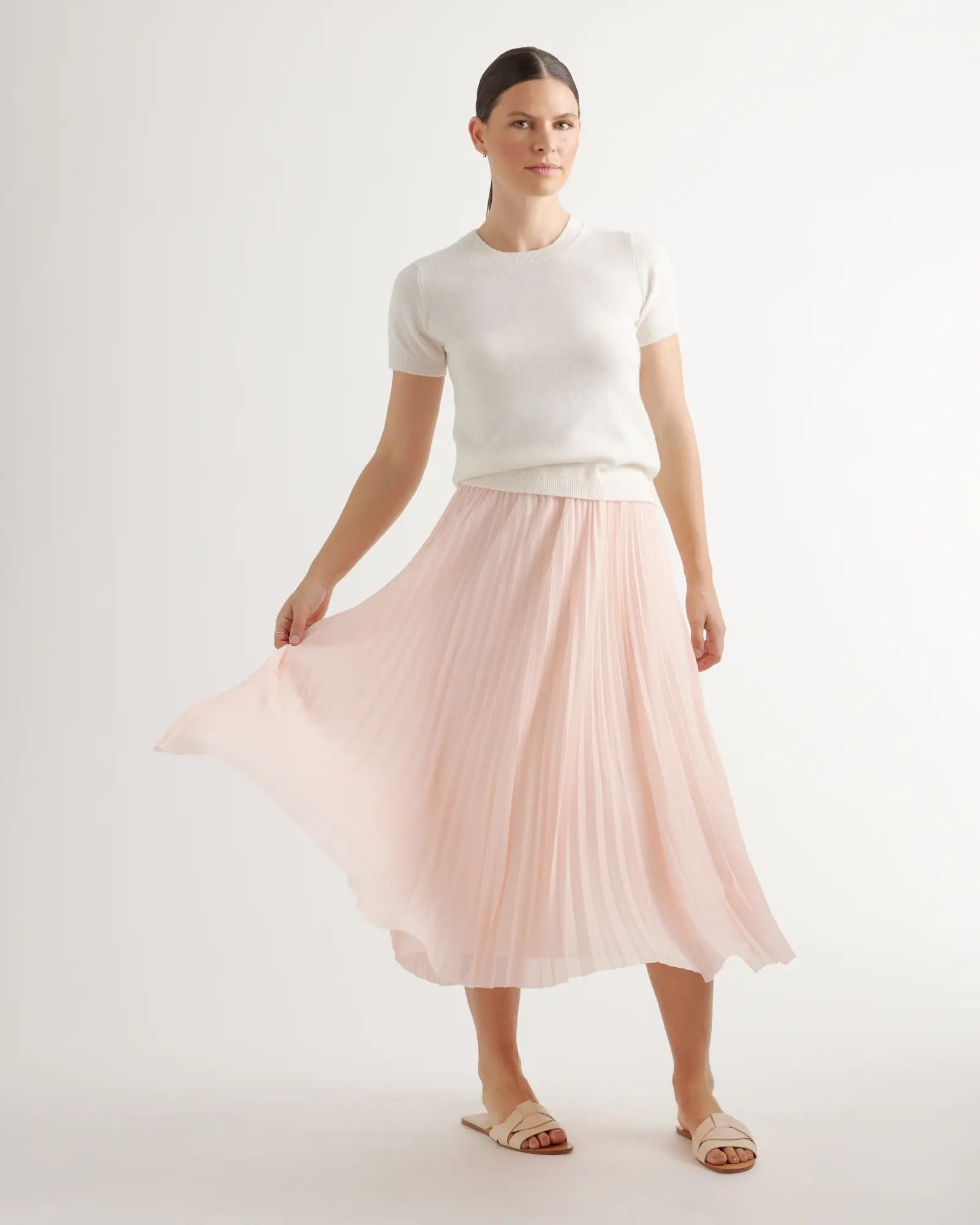 Chiffon Pleated Midi Skirt | Quince