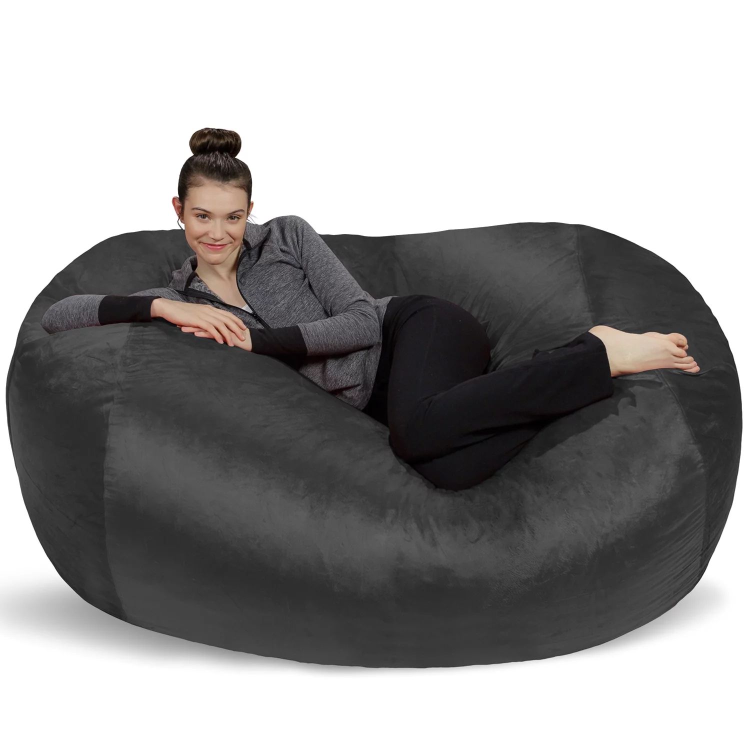 Sofa Sack 6 ft Large Bean Bag Lounger, Charcoal | Walmart (US)