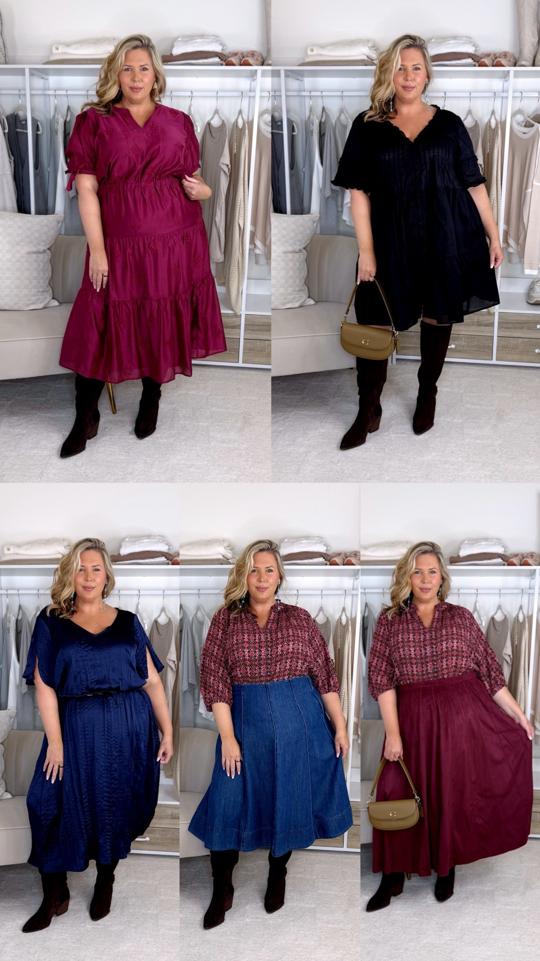 PART 1 Nsale dresses + skirts. The pink dress didn’t fit me but I’m wearing a 2X but would need a 3X. I sized down in the black dress to a 1X. The blue dress is a 2X but runs a little generous. The patterned blouse is a 2X. The denim skirt is a 2X. The burgundy skirt is 2X but I’d size down. Plus size, outfit inspo, fall fashion, apron belly, sale

#LTKMidsize #LTKPlusSize #LTKSeasonal

#LTKSaleAlert #LTKPlusSize #LTKOver40