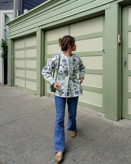 New floral statement coat from sezane 💐 wearing size 2!! 

#LTKTravel #LTKStyleTip #LTKSeasonal