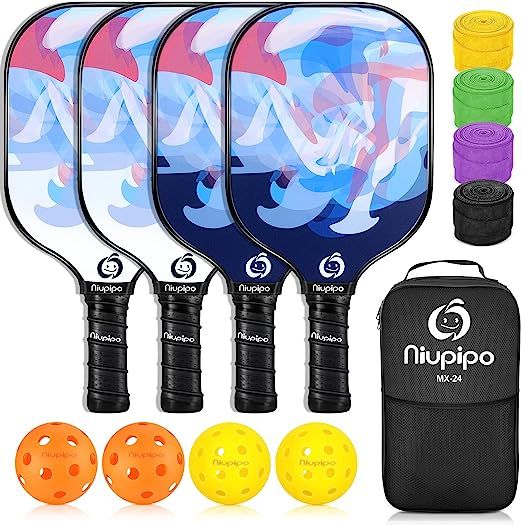 niupipo Pickleball Paddles, Pickleball Paddles Set, Fiberglass Surface, Polypropylene Honeycomb C... | Amazon (US)