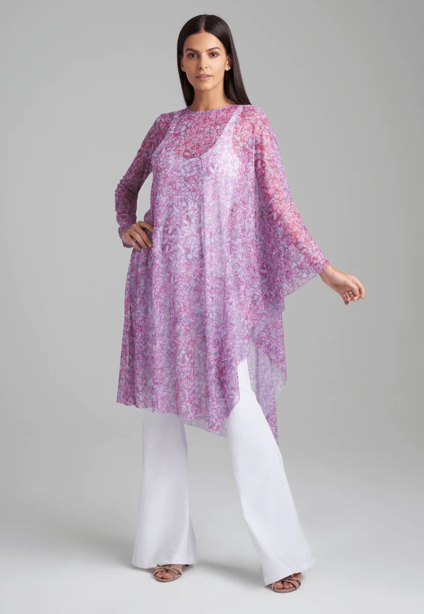 Racquel Mesh Poncho in Blooming Orchid | Ala von Auersperg