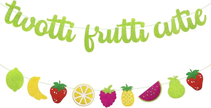 2nd Birthday Decorations Twotti Fruit Banner Fruit Pineapple Watermelon Orange Summer Themed Baby... | Amazon (US)