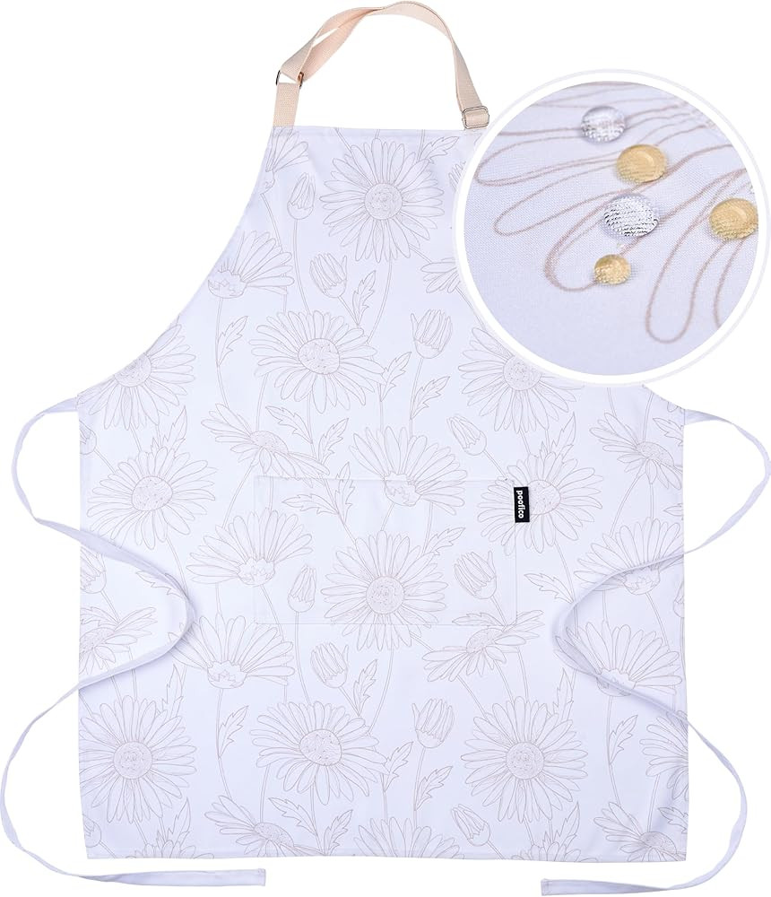Premium Adjustable Cooking Aprons for Women with Pockets| Poly-Cotton Waterproof Kitchen Apron| C... | Amazon (US)
