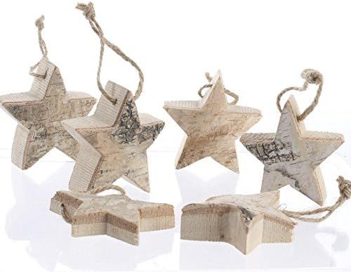 Factory Direct Craft Small Rustic Birch Star Hanging Christmas Tree Ornaments | Set of 12 Ornamen... | Amazon (US)