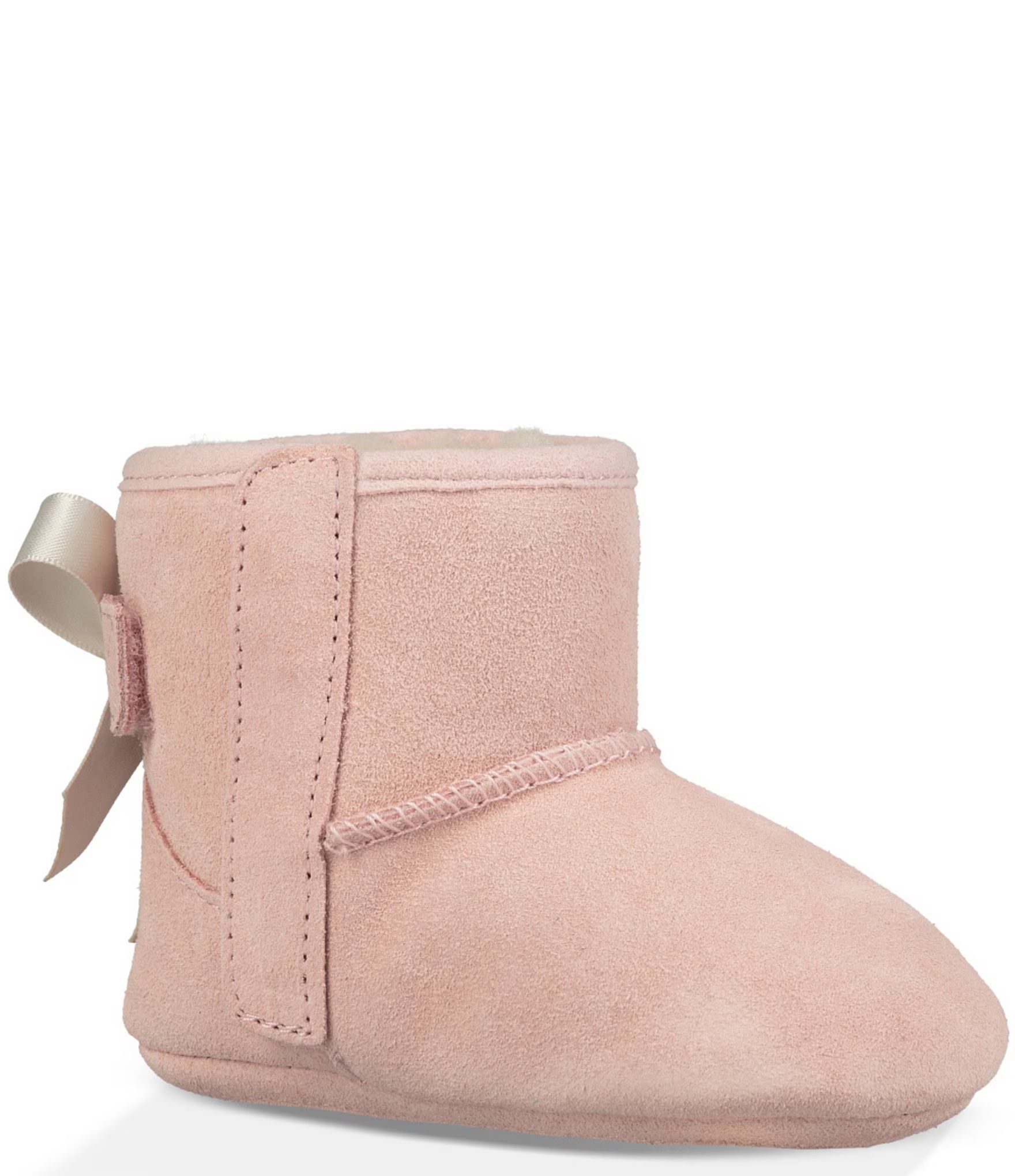 Girls' Jesse Bow II Suede Crib Shoes (Infant) | Dillard's