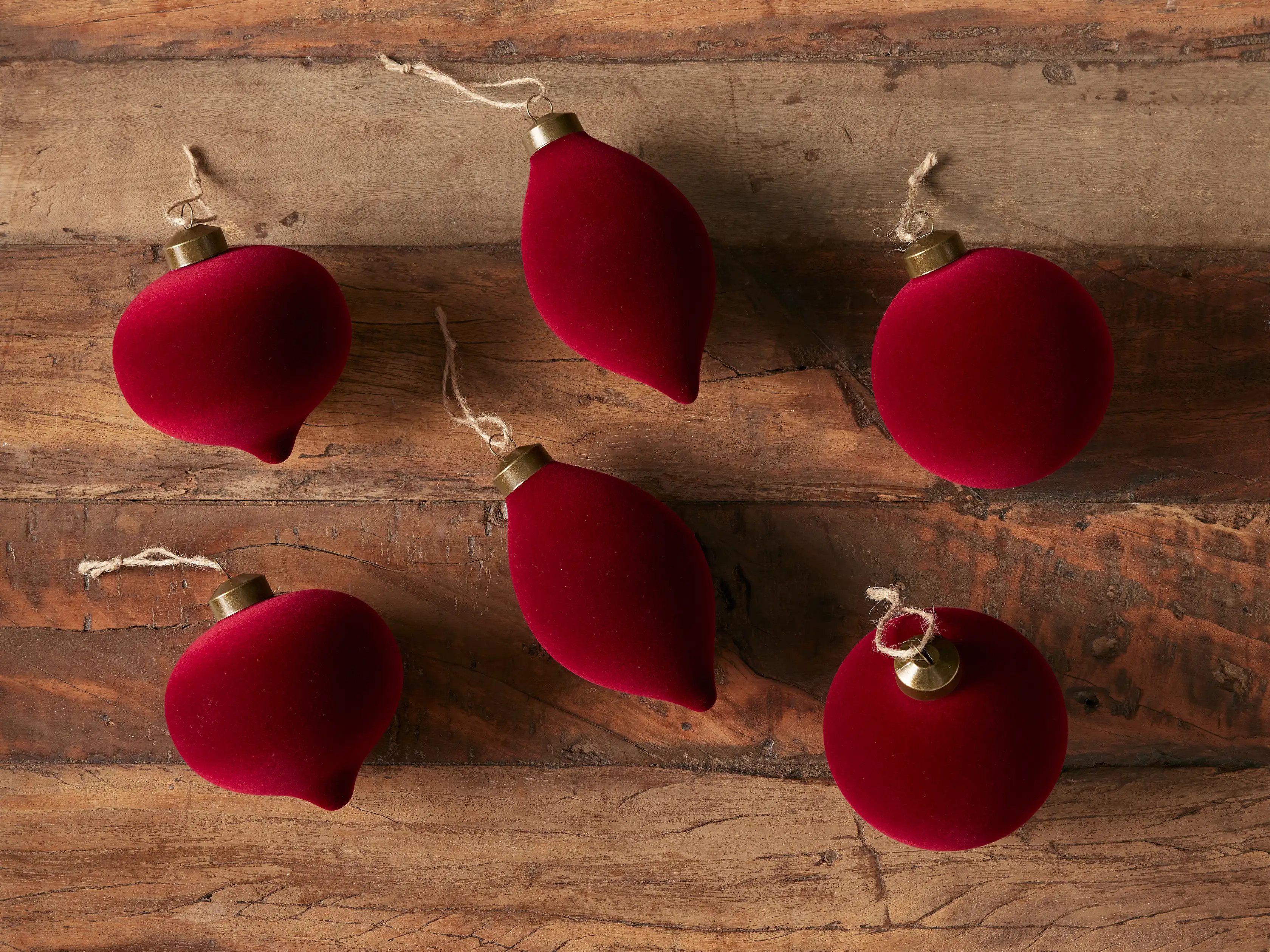 Flocked Ornaments (Set of 6) | Arhaus