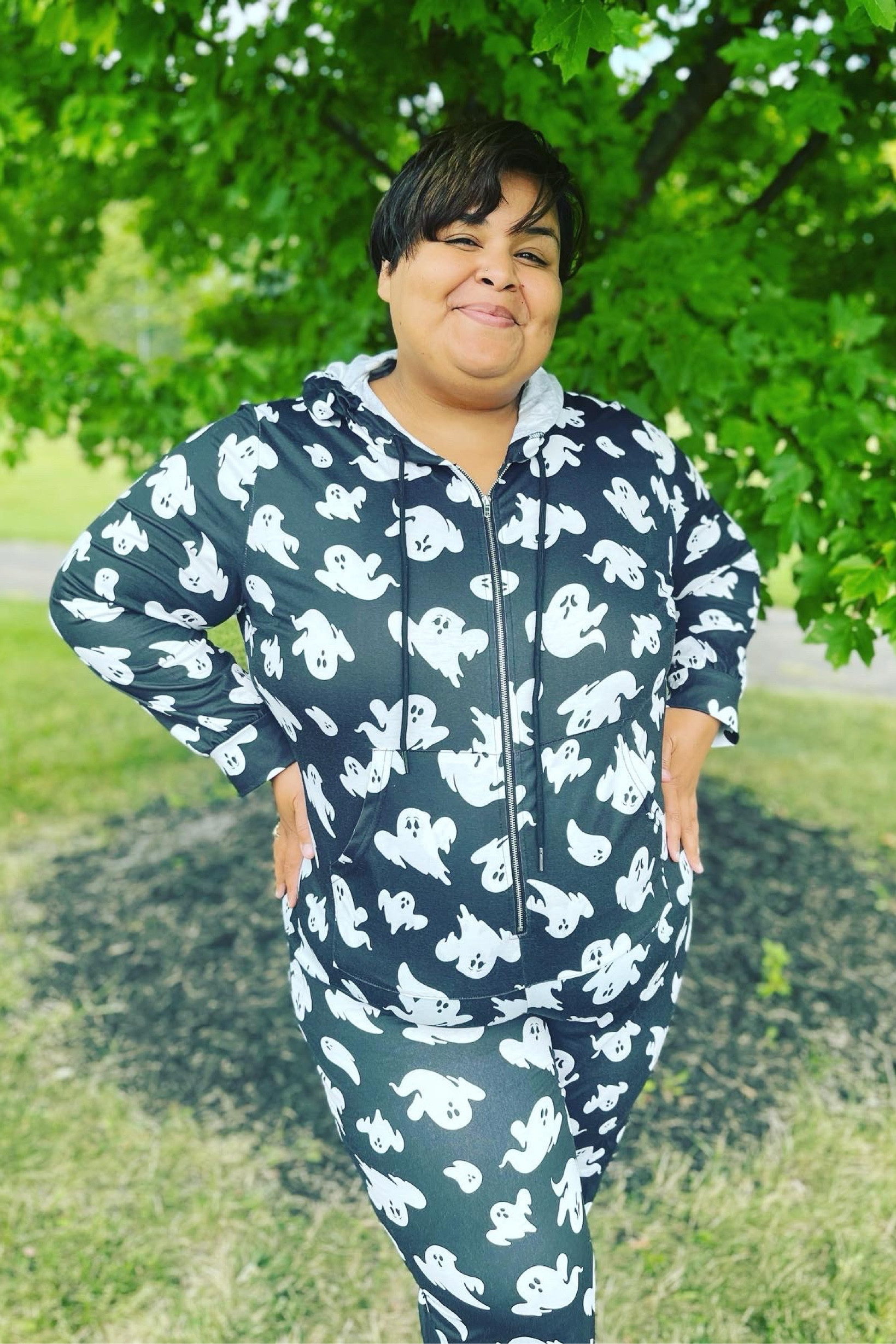 Loving this jumpsuit! Stretchy and super soft! 

#LTKplussize #LTKstyletip #LTKHalloween