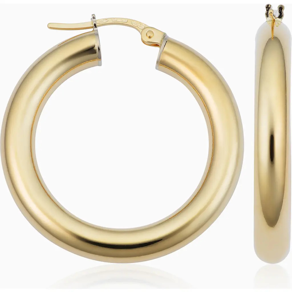 Oradina 18K Gold Everything Bold Large Hoops in Yellow Gold at Nordstrom, Size Medium | Nordstrom