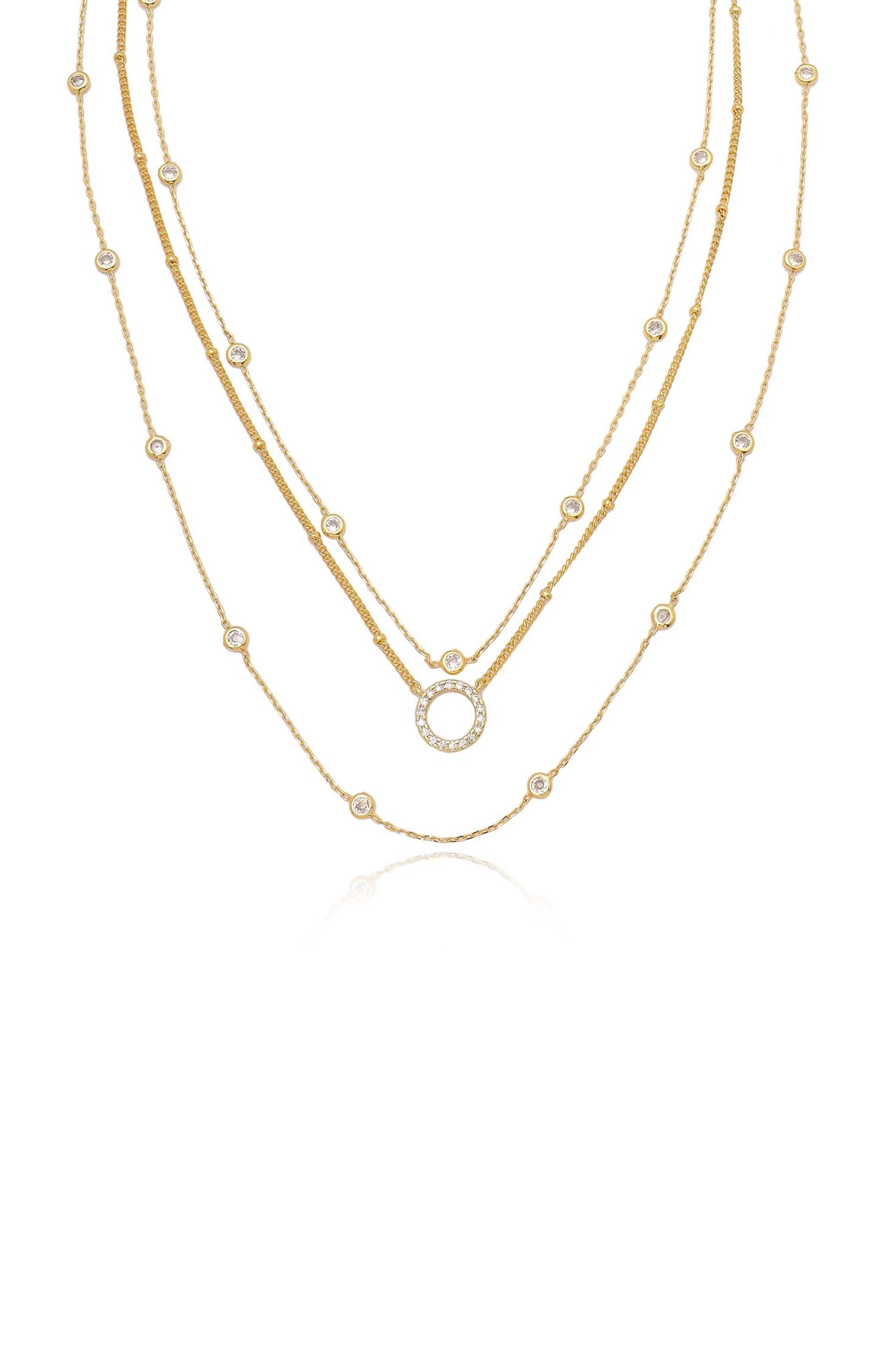 Monroe Crystal Strand Layered Necklace | Ettika
