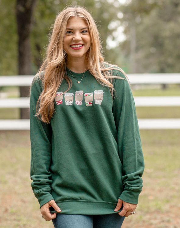 Holiday Coffee Cups Sweatshirt | Callie Danielle