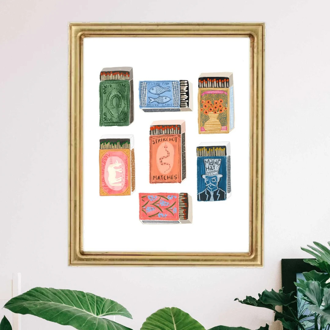 Matchbox Print Matchbox Illustration Vintage Matchbox Art - Etsy | Etsy (US)