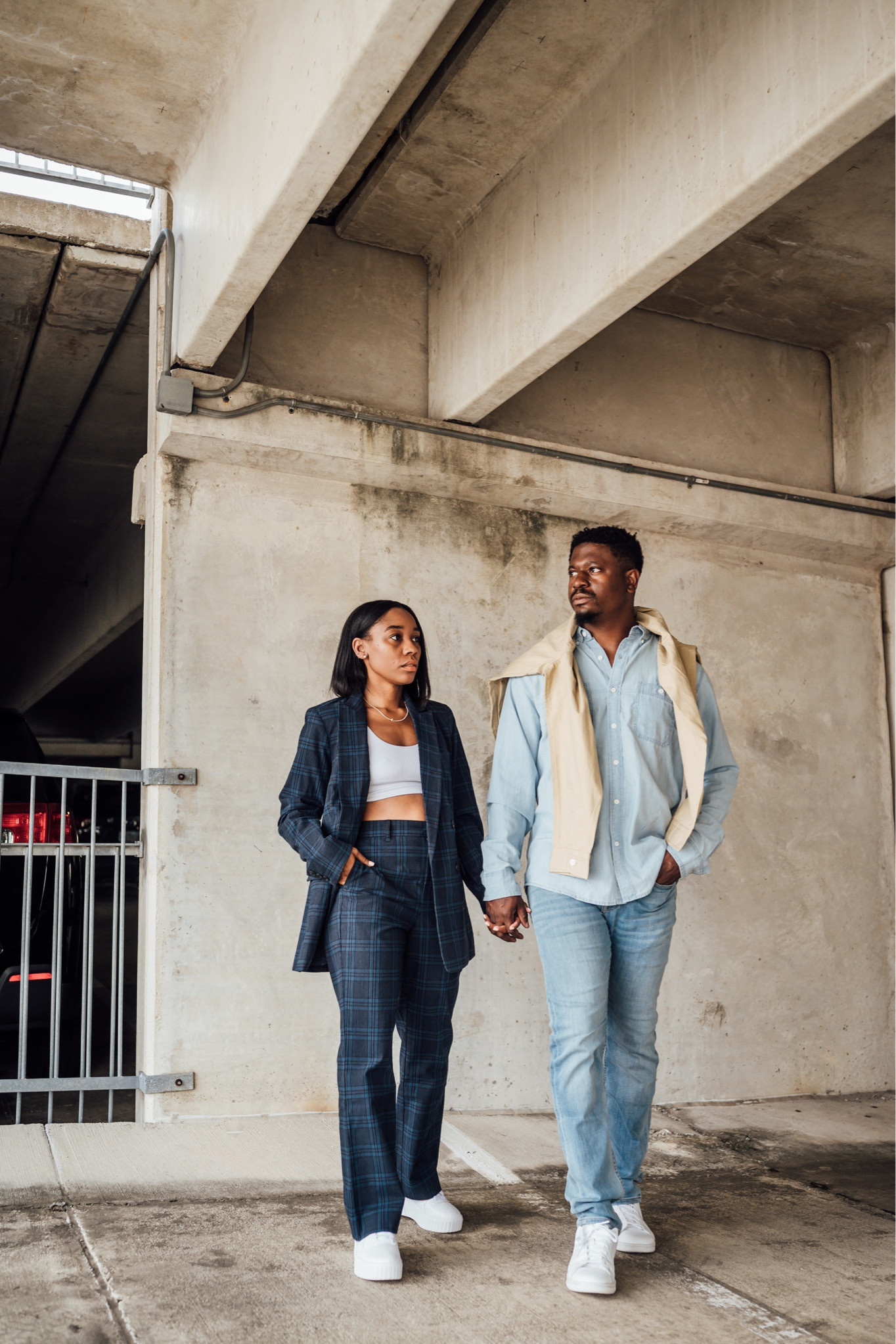 Date night casual fall fashion - striped pant suit, white sneakers. Mens chambray button up shirt, light wash slim fit jeans and khaki jacket #walmartfashion #walmart #walmartpartner

#LTKmens #LTKSeasonal #LTKfamily