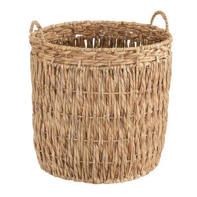 Tall Wicker Floor Basket, Woven Decorative Basket with Handles, Handmade, Great for Laundry and Storage, Natural | Target