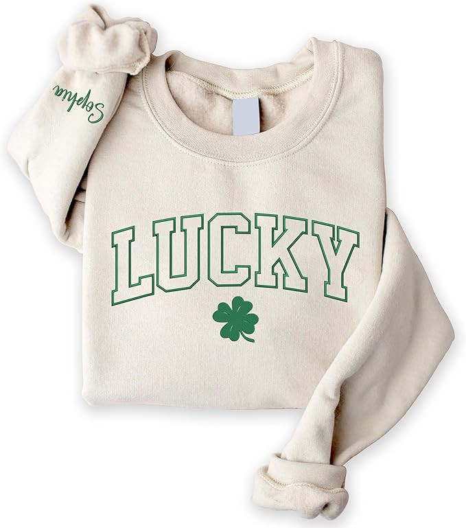 UrbanNEST Custom St Patricks Day Shirt Sweatshirt, Lucky Shamrock Shirt, Irish Themed Gifts for W... | Amazon (US)