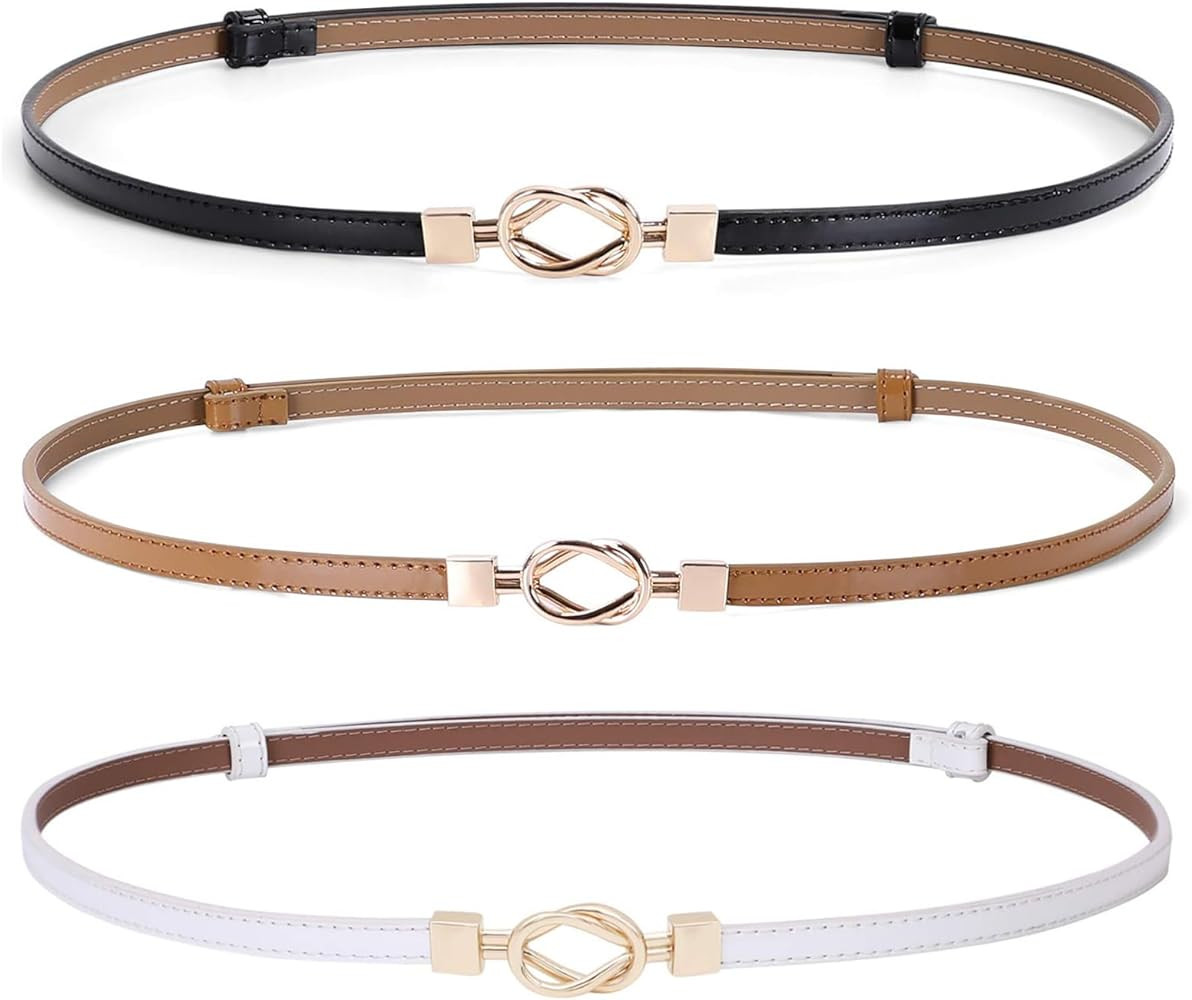 JASGOOD Leather Skinny Women Belt Ladies Thin Waist Belts Plus Size Adjustable for Jeans Pants Dr... | Amazon (US)
