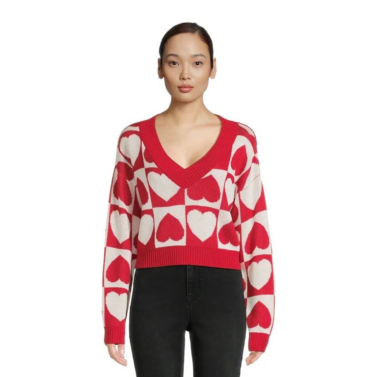 Madden NYC Juniors' and Juniors Plus Jacquard Graphic Sweater, Midweight, Sizes XS-3XL | Walmart (US)