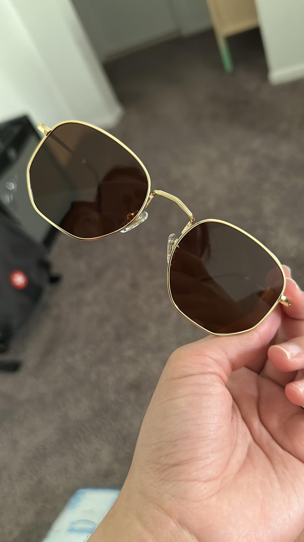 SOJOS Square Polarized Sunglasses for Women Men Small Hexagonal Polygon Mirrored Lens SJ1072 | Amazon (US)