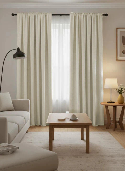 Zoe Linen Look Soft Custom Curtain | TheHues | TheHues