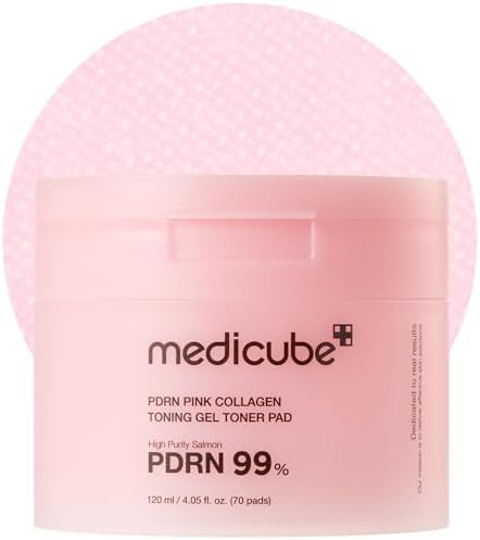 medicube Salmon DNA PDRN Pink Collagen Jelly Pad | Korean Gel Toner Pads with Niacinamide, Madeca... | Amazon (US)