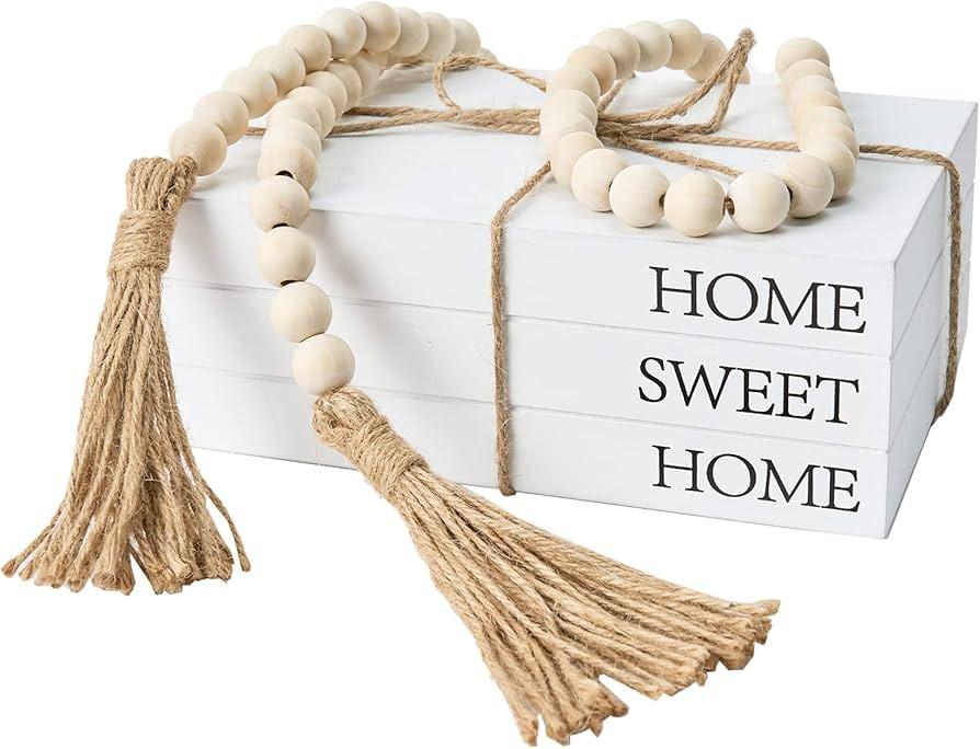 Decorative Books for Home Decor, White Faux Books for Decoration, Rustic Farmhouse Stacked Displa... | Amazon (US)