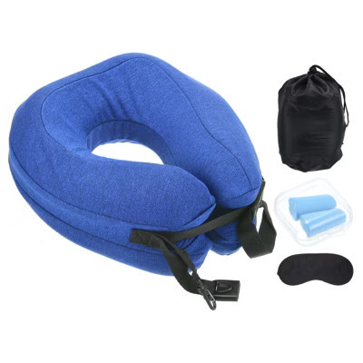 Unique Bargains Memory Foam Inflatable Portable Lightweight Travel Pillows Blue | Target