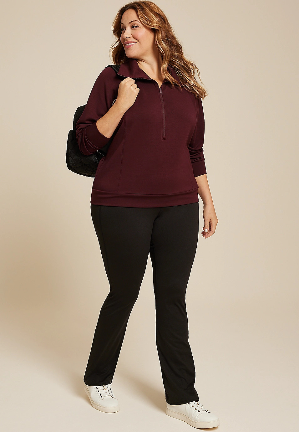 Plus Size Scuba Half Zip Sweatshirt | Maurices
