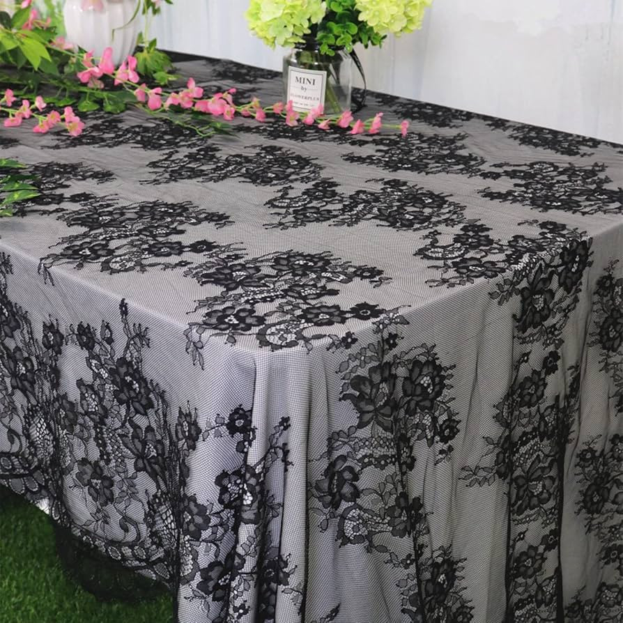 ShinyBeauty Lace Party Tablecloth Rustic Floral Fabric Rectangle Lace Table Cloth Baby Tablecloth... | Amazon (US)
