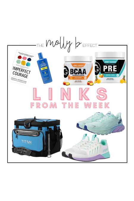 Links from this week!!

-no more green/chlorine hair for us, love this shampoo 
-new clean pre and post workout!!! 
-loving our new cooler, this is the 48 can model
-new Hoka walking shoes, like a literal dream walking in these!!! TTS
-new workout minimal shoes TTS

#LTKSeasonal #LTKshoecrush #LTKFitness