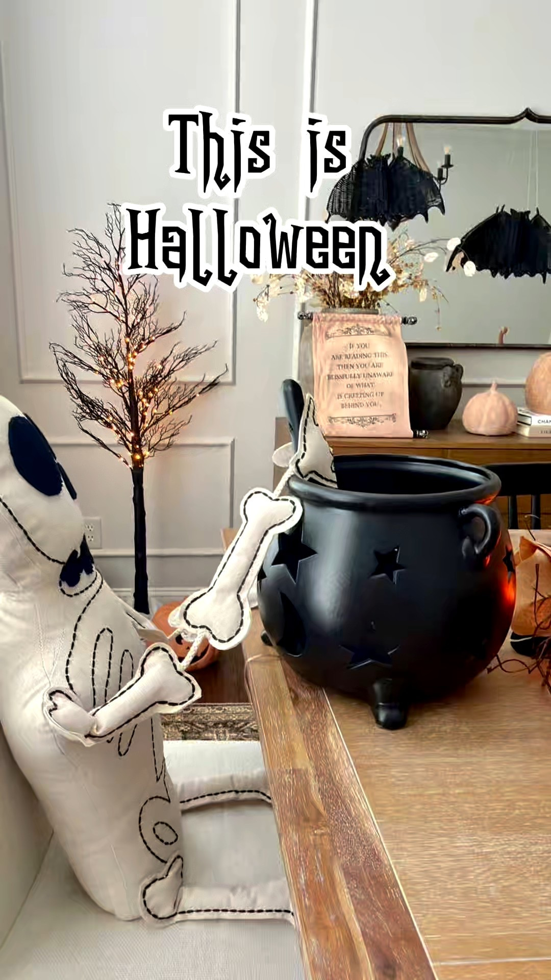 Mr. Bones is cooking up something spooktacular for dinner tonight! 👻
Who’s brave enough to try his special “boo-stew”? 💀🖤
#SpookySeason #HalloweenHomeDecor 

#LTKSeasonal #LTKHome #LTKHalloween