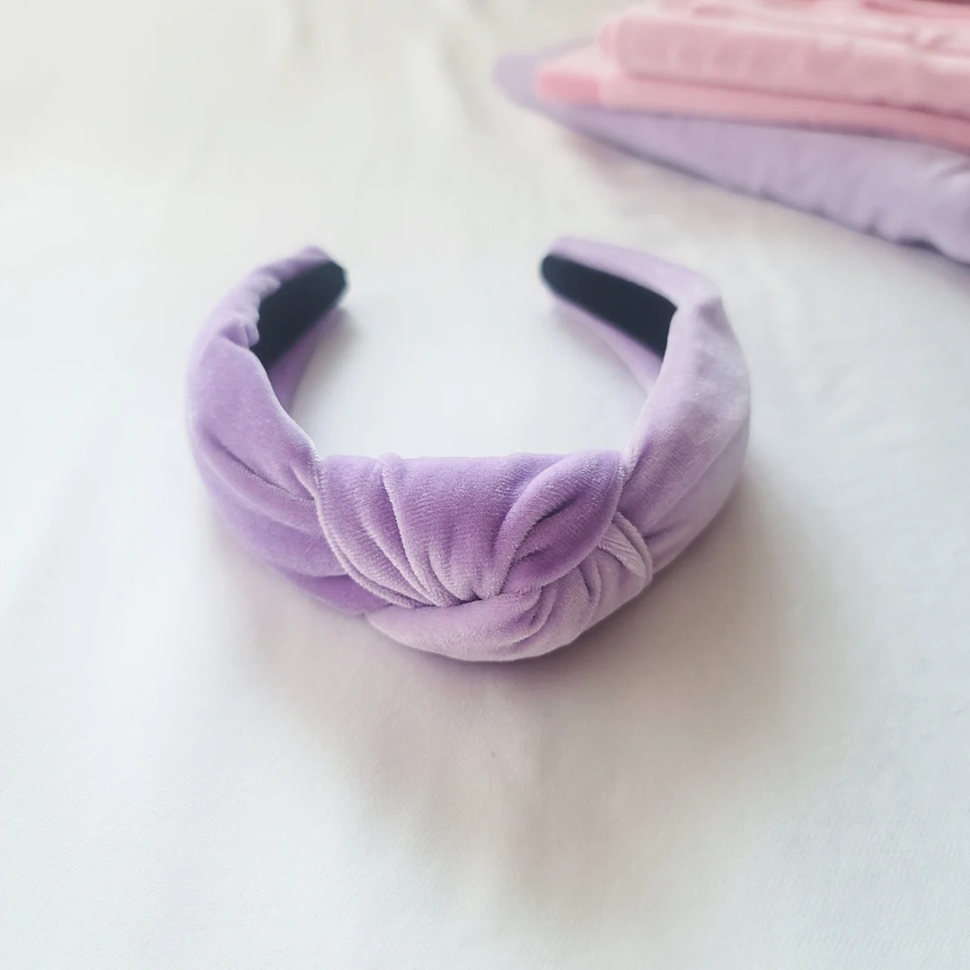 Purple Velvet Knotted Headband: Padded Non-slip Hair Accessory - Etsy | Etsy (US)