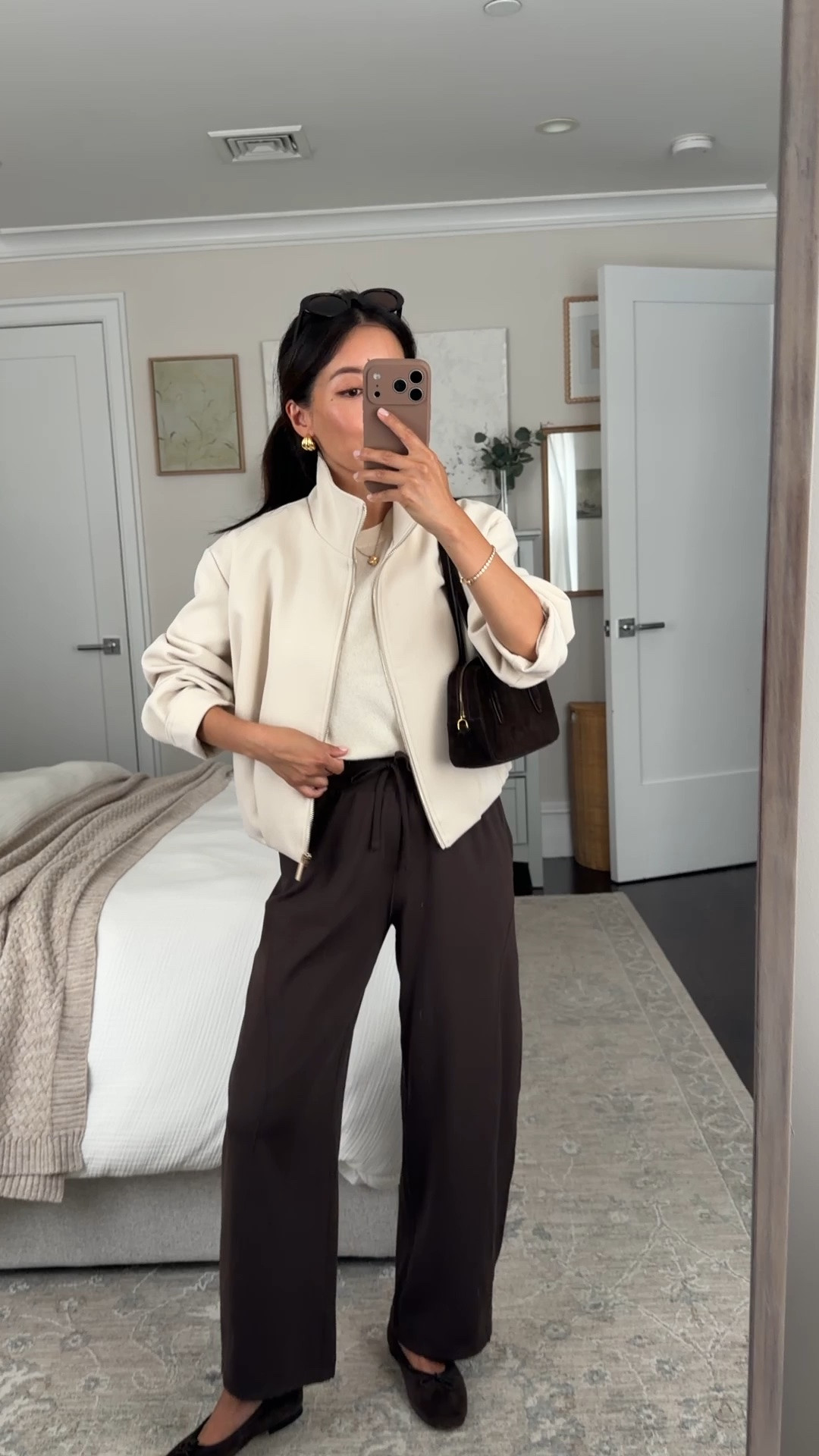 • Convertible pants sz 2 short petite friendly. these are mid rise on me. very soft fabric same as their align leggings 
• Aritzia sweater XS sized up for a little slouchy
• zara jacket XS sleeves folded up
• Madewell suede bag 

Lululemon lounge / travel , petite friendly yoga or Pilates pants, easy casual mom outfit

#LTKPetite #LTKSeasonal #LTKmomlife