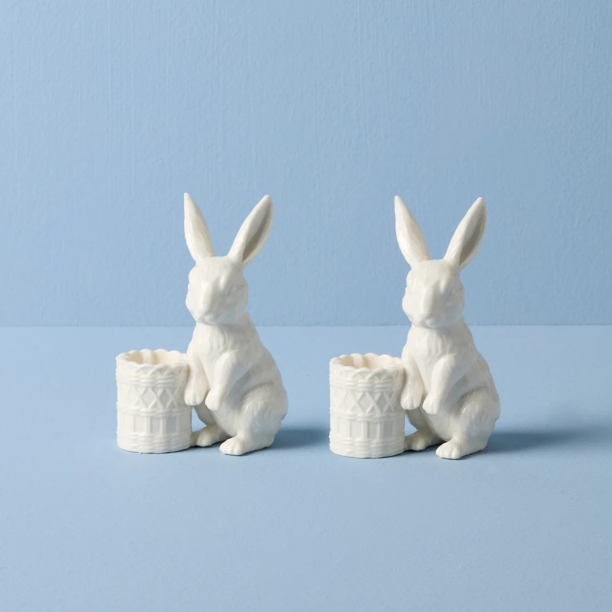 Wicker Creek Bunny Candle Holders, Set of 2 | Lenox
