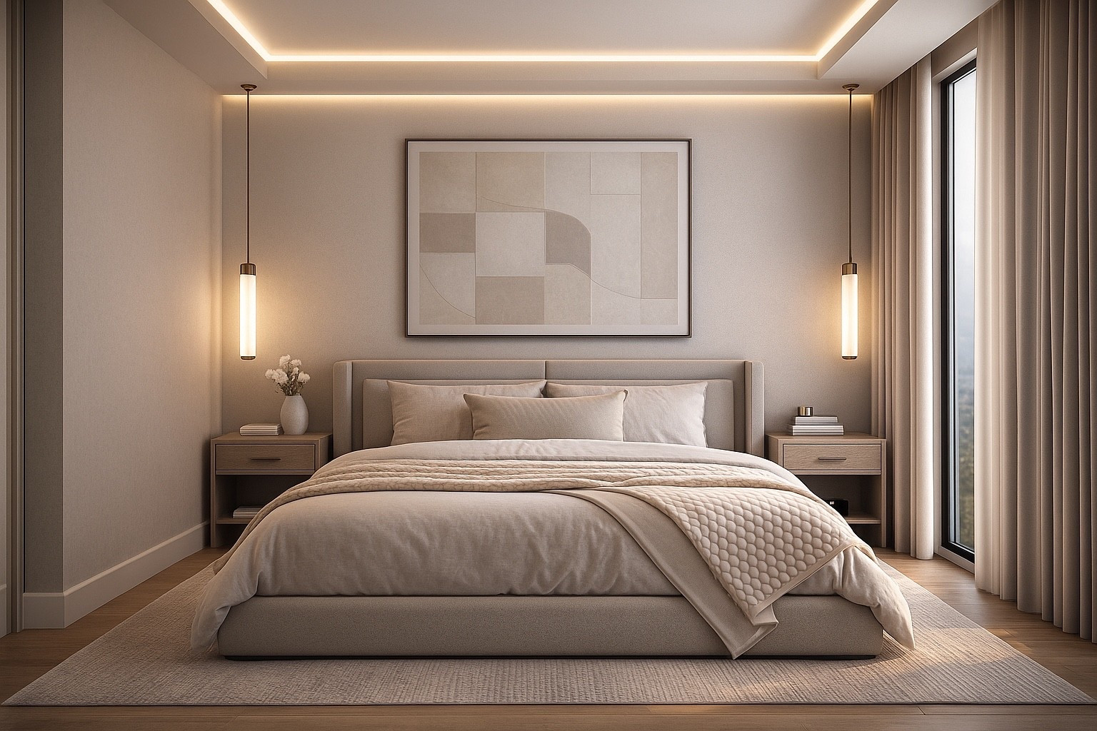 Soft neutrals, clean lines, warm LED glow — the perfect modern bedroom sanctuary.
This cozy luxe setup features textured bedding, floating nightstands, minimal pendant lights, and a calm, elevated aesthetic designed to bring peace and style into your home.

#LTKHome #LTKBeauty #LTKDayInMyLife #LTKMorningRoutine #LTKSelfCare #LTKHoliday #LTKSaleAlert #LTKFindsUnder100 #LTKBedroom 

#LTKHome #LTKSaleAlert #LTKGiftGuide