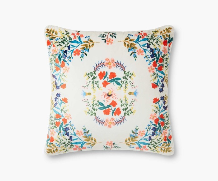 Cream Luxembourg Velvet Pillow | Rifle Paper Co.