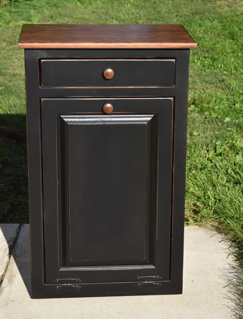 Amish Handmade Wood Trash Can Cabinet | 41 Qt. Kitchen Bin - Etsy | Etsy (Global)