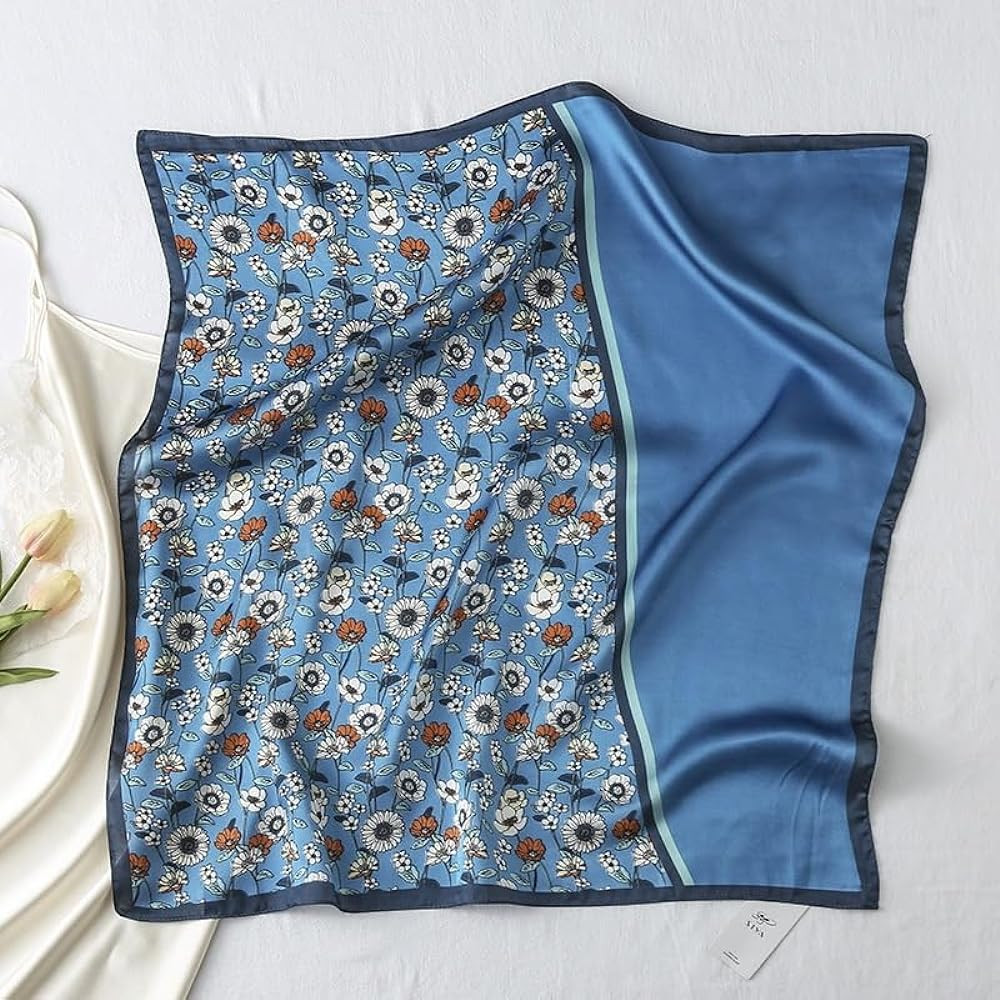 MINIDORA Satin Scarves for Women 27.5 × 27.5 inches Medium Square Elegant Silk Feeling Head Scar... | Amazon (US)