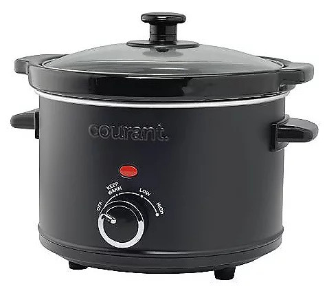 Courant 2.5 Quart Round Shape Slow Cooker - Bla ck Matte Finish | QVC
