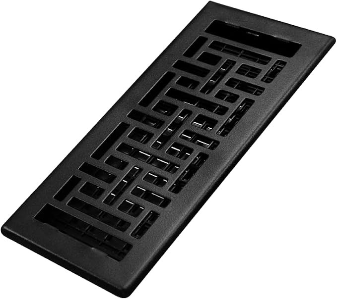 Decor Grates AJH410-BLK Oriental Floor Register, 4x10 Inches, Textured Black | Amazon (US)