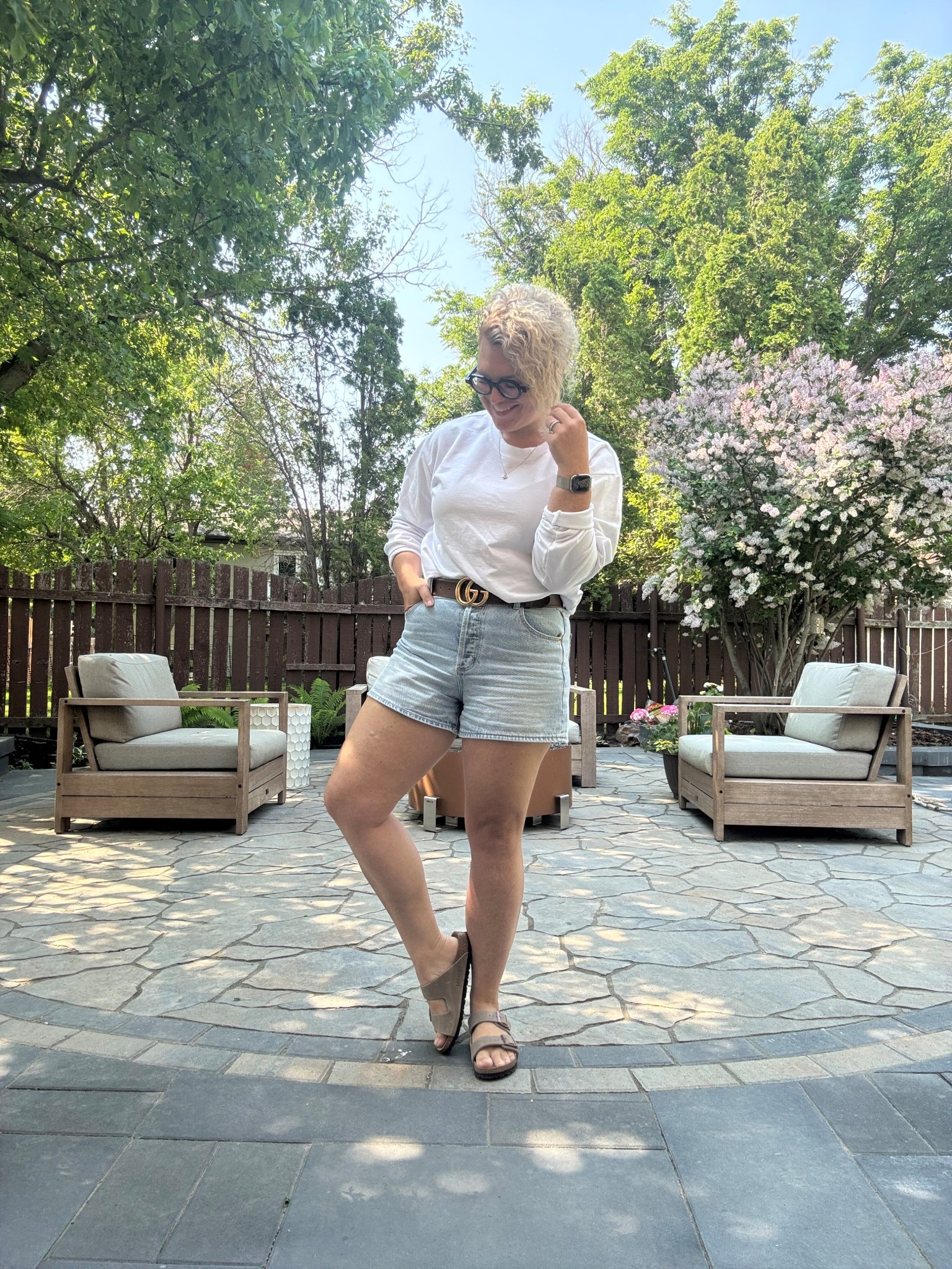 Cool summer mornings like this 👌🏼

Top fits oversized. I sized down one. 

Shorts fit tts, rigid denim, full button enclosure  

#LTKstyletip #LTKcanada #LTKsummer