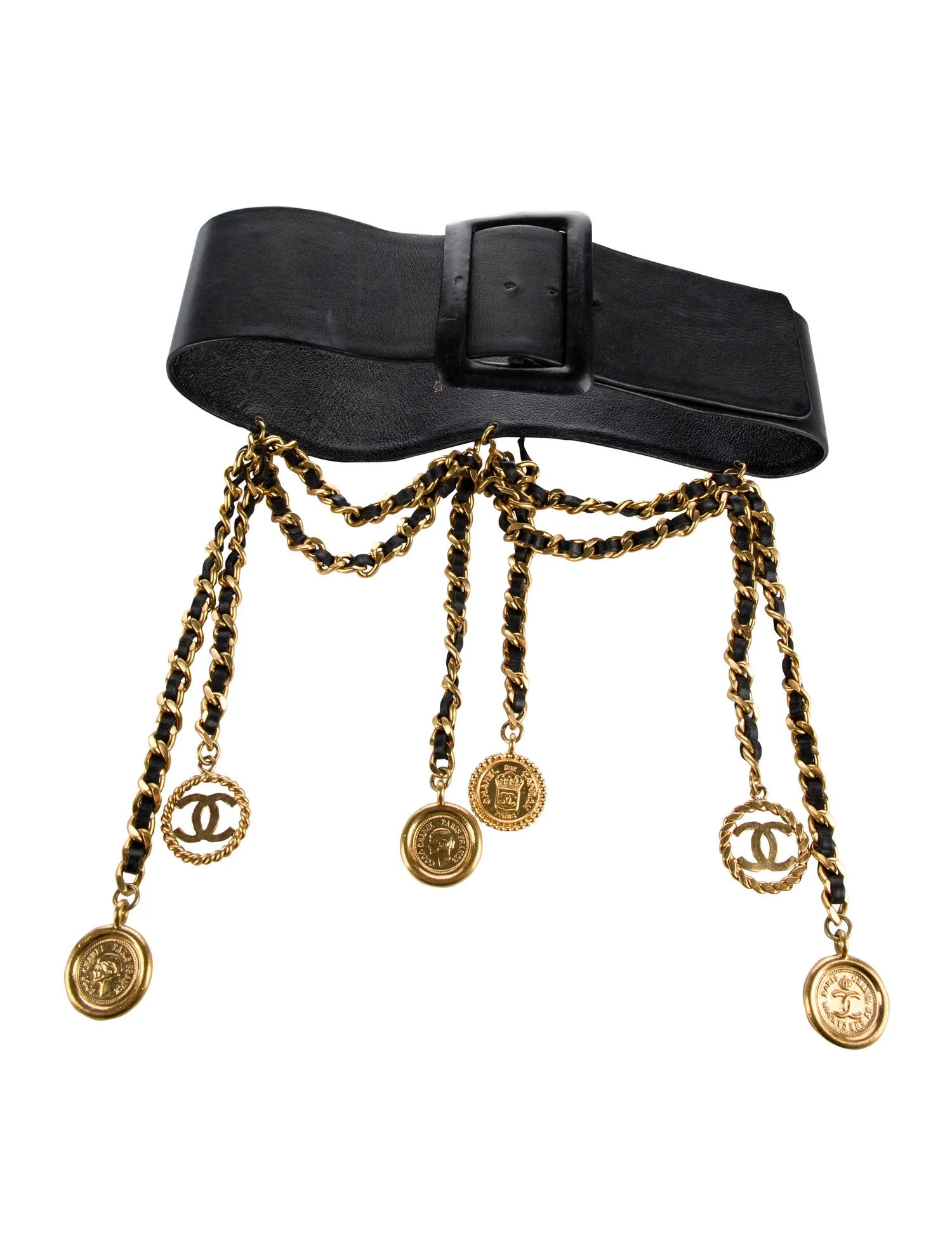 Chanel 1992 Interlocking CC Logo Waist Belt - Black Belts, Accessories - CHA1366562 | The RealRea... | The RealReal