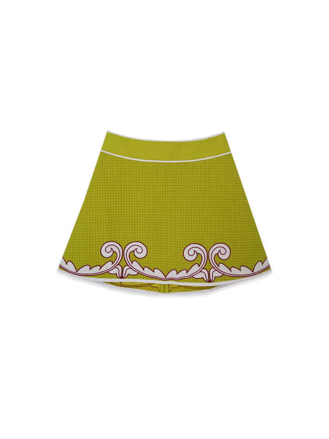 Park Quilted Mini Skirt - Pear Trapunto | COUPER