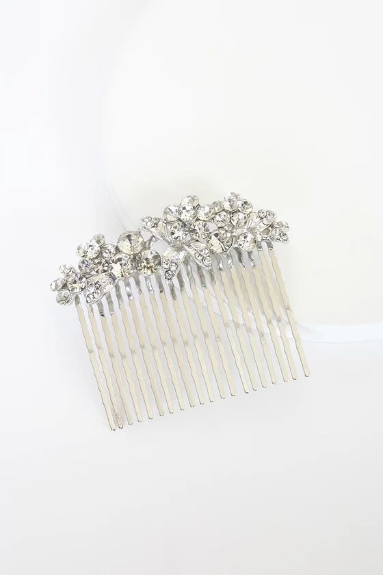 Glimmering Love Silver Rhinestone Hair Comb | Lulus (US)