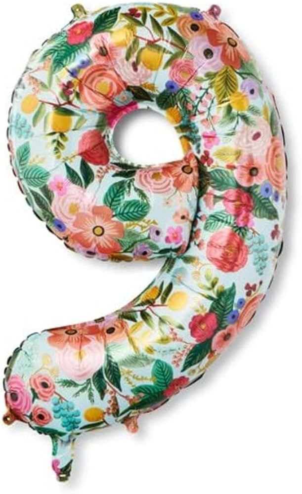 RIFLE PAPER CO. Garden Party Full Color Mylar Numbered Balloon (40" L, Decoration for Events, Cel... | Amazon (US)