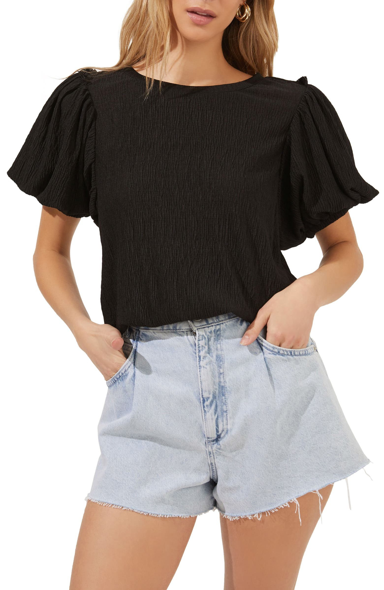 Bubble Sleeve Crop Top | Nordstrom