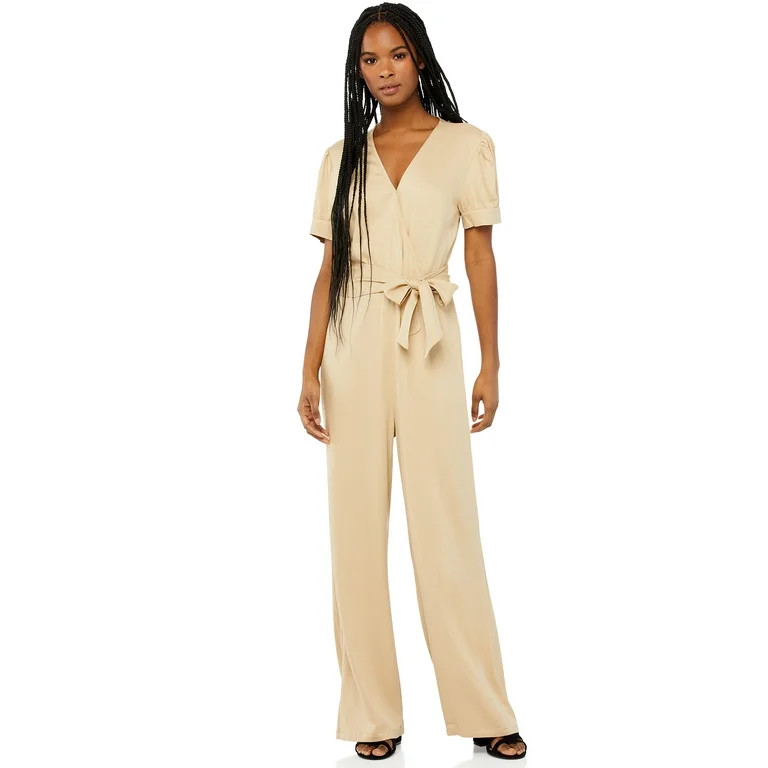 Scoop Women's Puff Sleeve Jumpsuit | Walmart (US)
