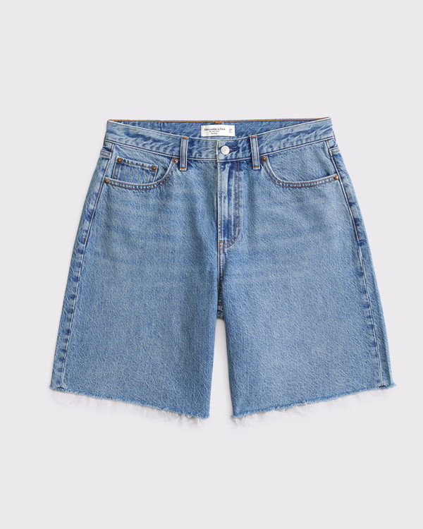 Women's Curve Love Mid Rise Jort | Women's Clearance | Abercrombie.com | Abercrombie & Fitch (US)